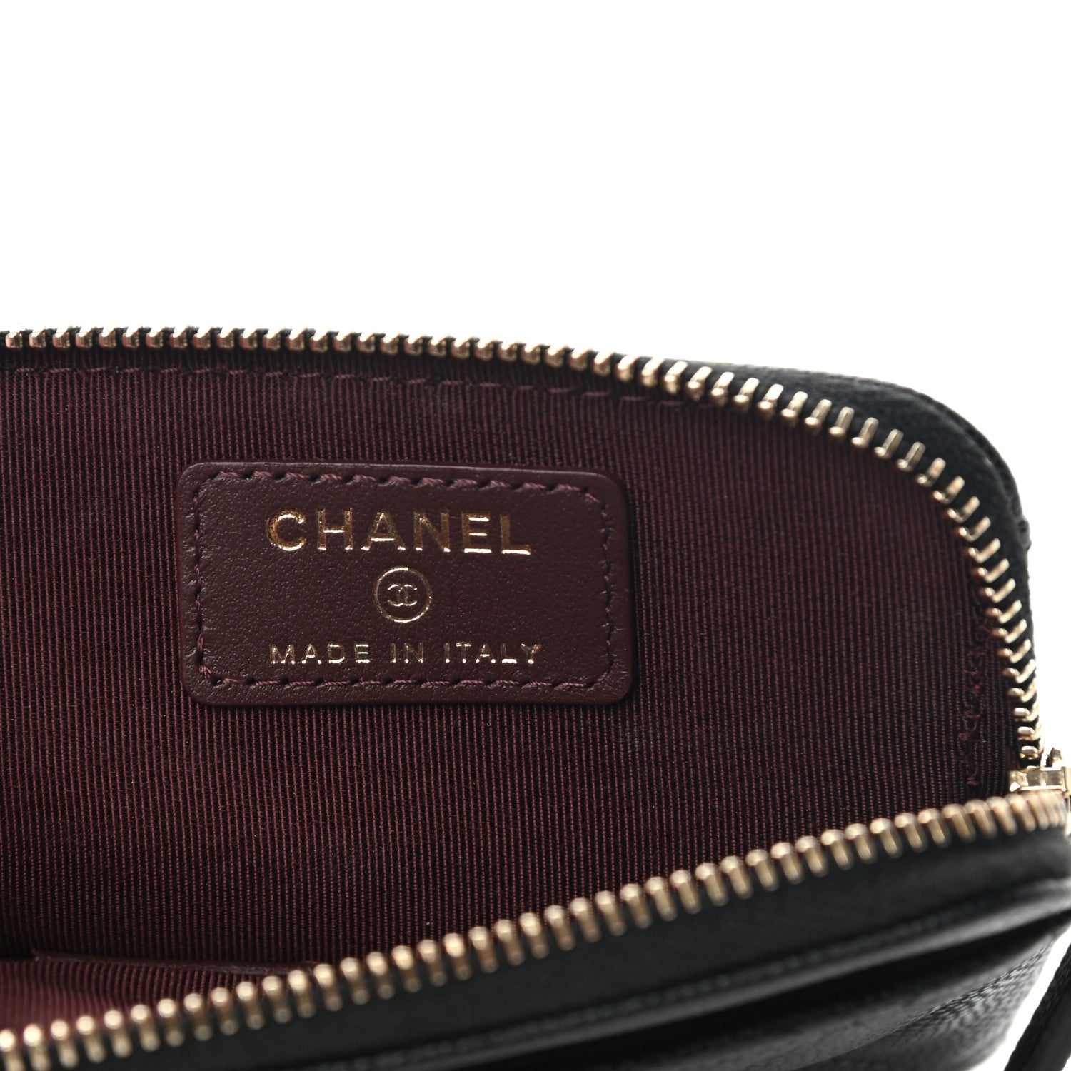Chanel Caviar Quilted Zip Card Holder Wallet Black 6 of 9