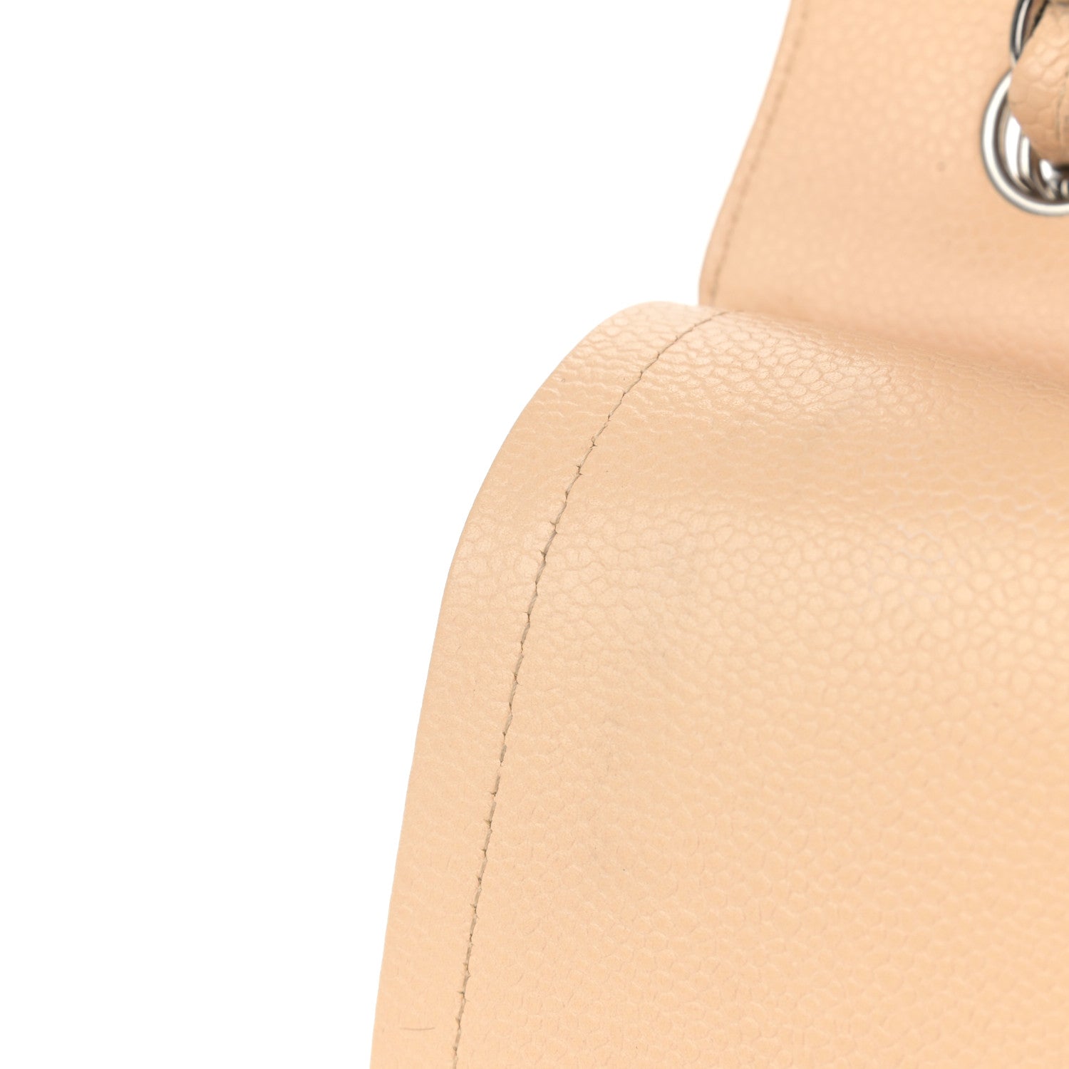 Chanel Caviar Quilted Jumbo Double Flap Light Beige 14 of 16