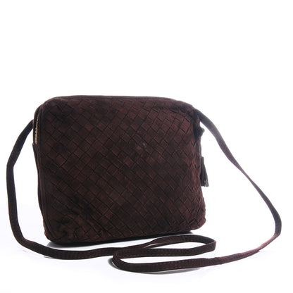 Bottega Veneta Vintage Suede Intrecciato Small Messenger Bag Brown 3 of 8