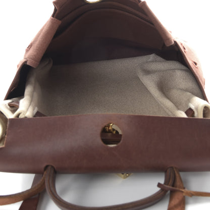 Hermes Toile Vache Calfskin Herbag 30 PM Havane Natural 5 of 8