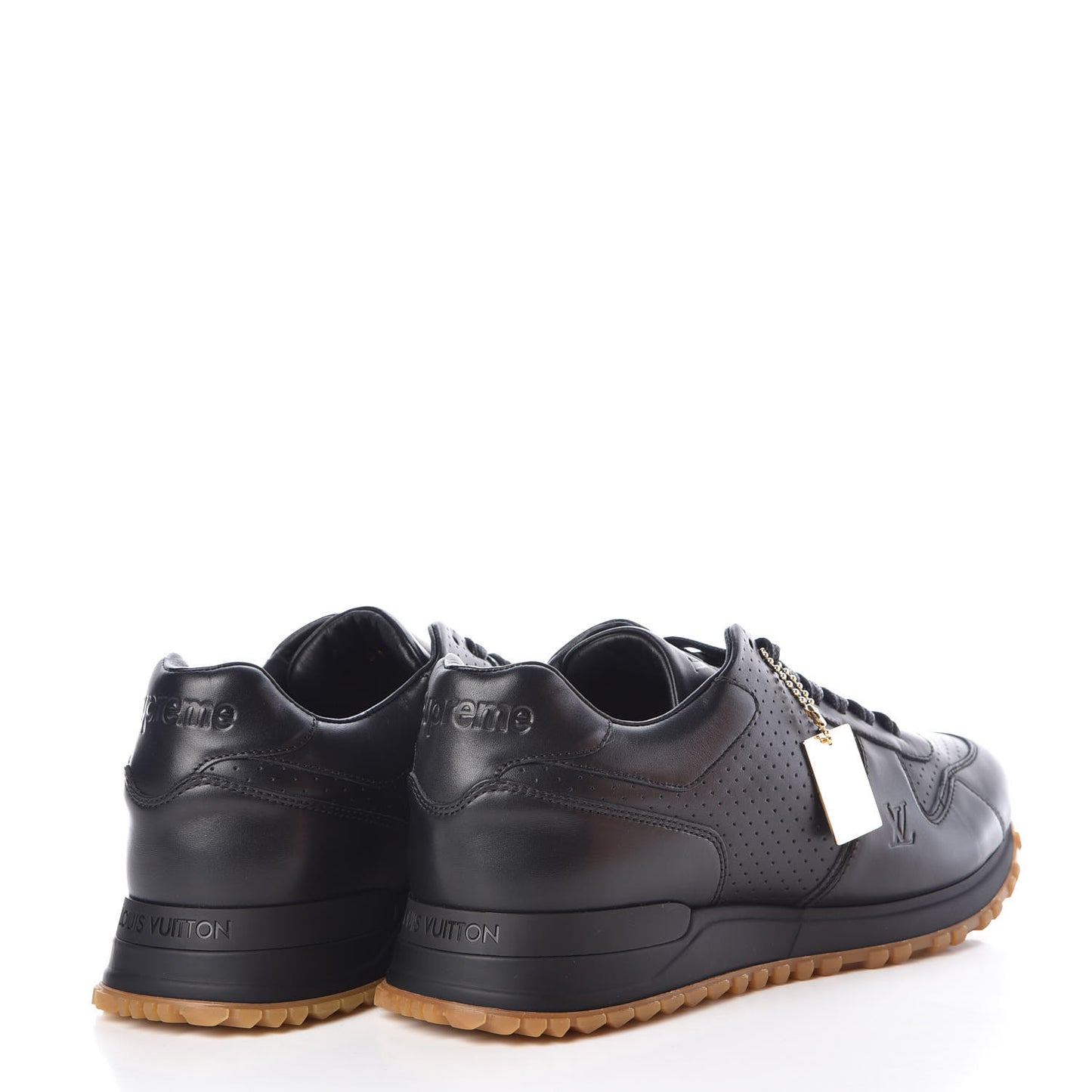 X SUPREME Calfskin Run Away Sneakers 7 Black