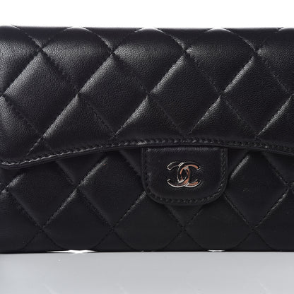 Chanel Lambskin Quilted Large Flap Wallet Black 13 of 13