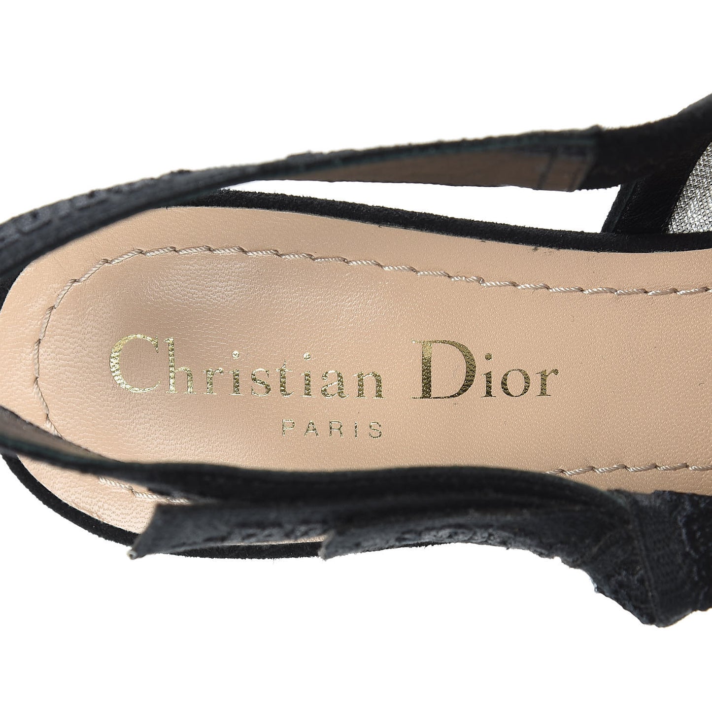 Suede Calfskin Grosgrain Dotted Sling-Back Ballet Pumps 36 Black