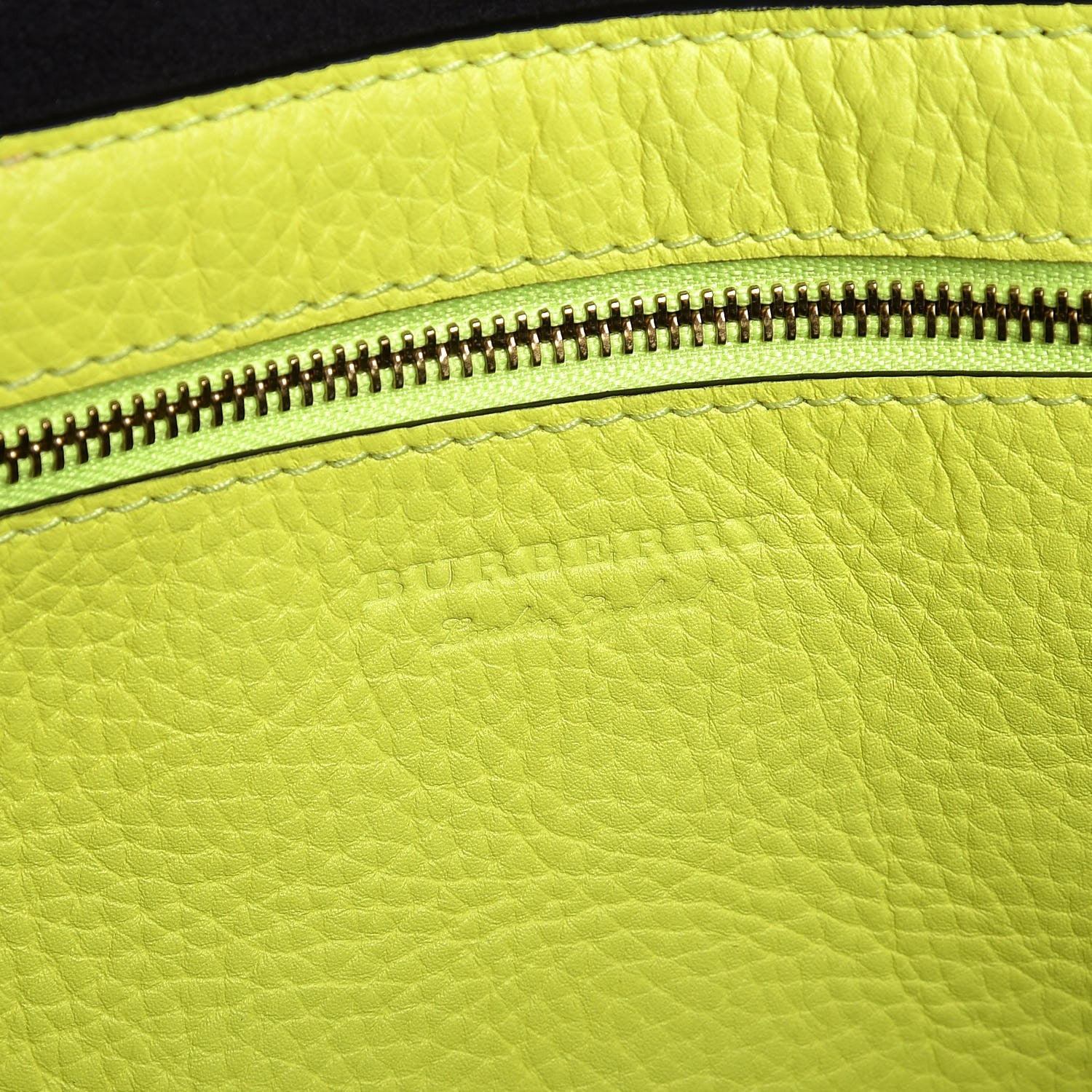 Burberry Grainy Calfskin Remington Tote Neon Yellow 6 of 7