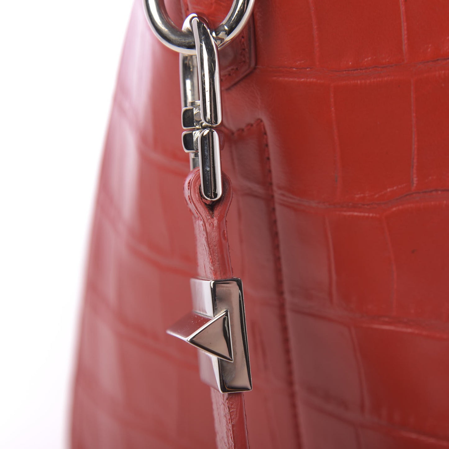 Calfskin Crocodile Embossed Medium Antigona Red