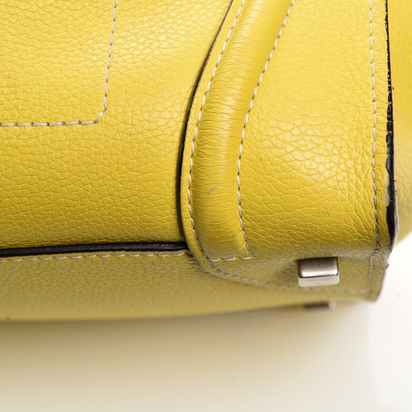 Drummed Calfskin Mini Luggage Citron