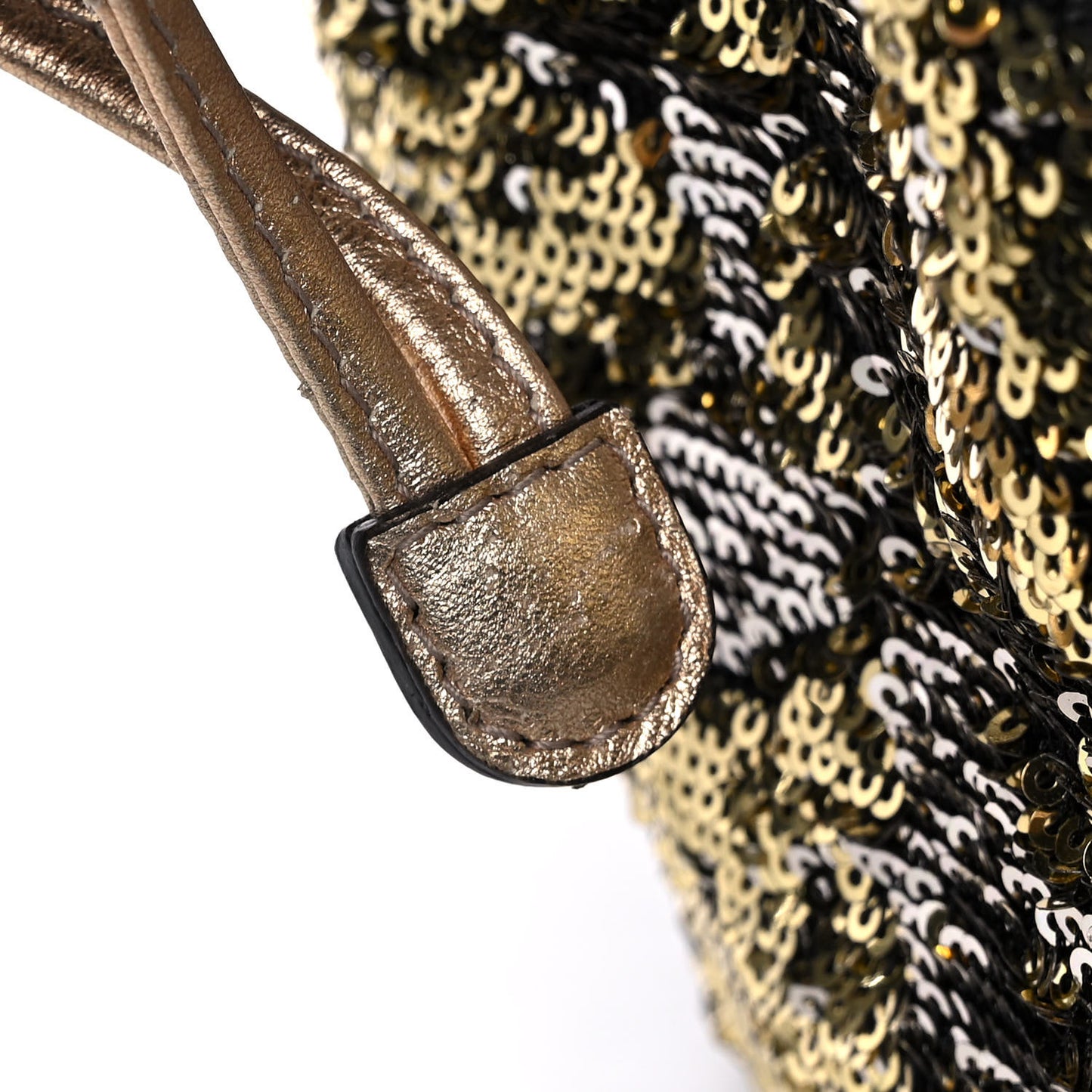 Sequin Embellished Drawstring Tote Gold