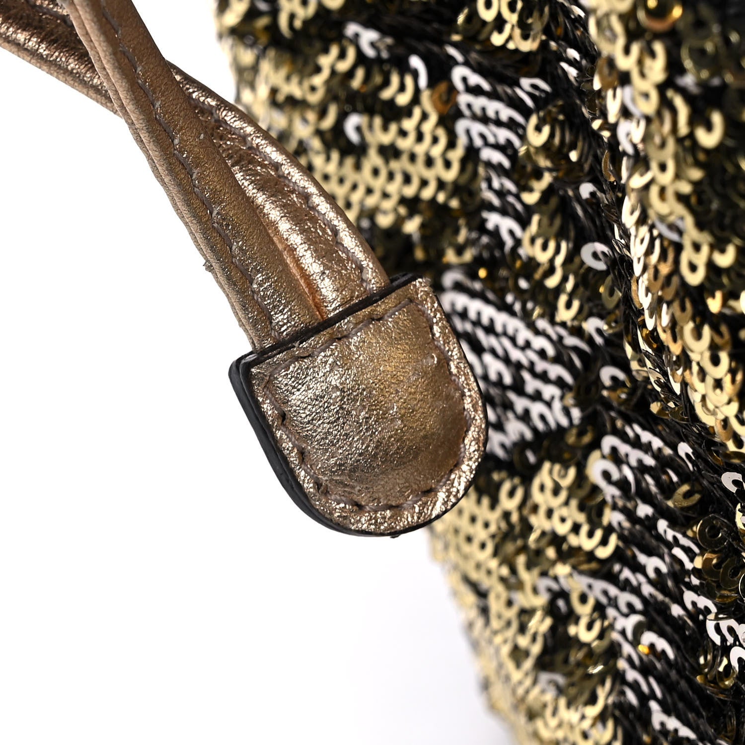 Dolce & Gabbana Sequin Embellished Drawstring Tote Gold 11 of 11
