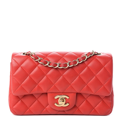 Chanel Lambskin Quilted Mini Rectangular Flap Red 1 of 10