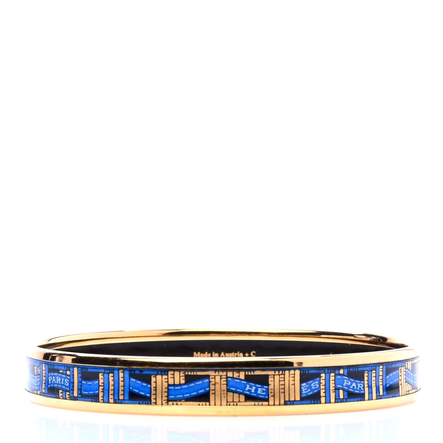 Hermes Enamel Printed Narrow Ribbon Bracelet 62 2 of 4
