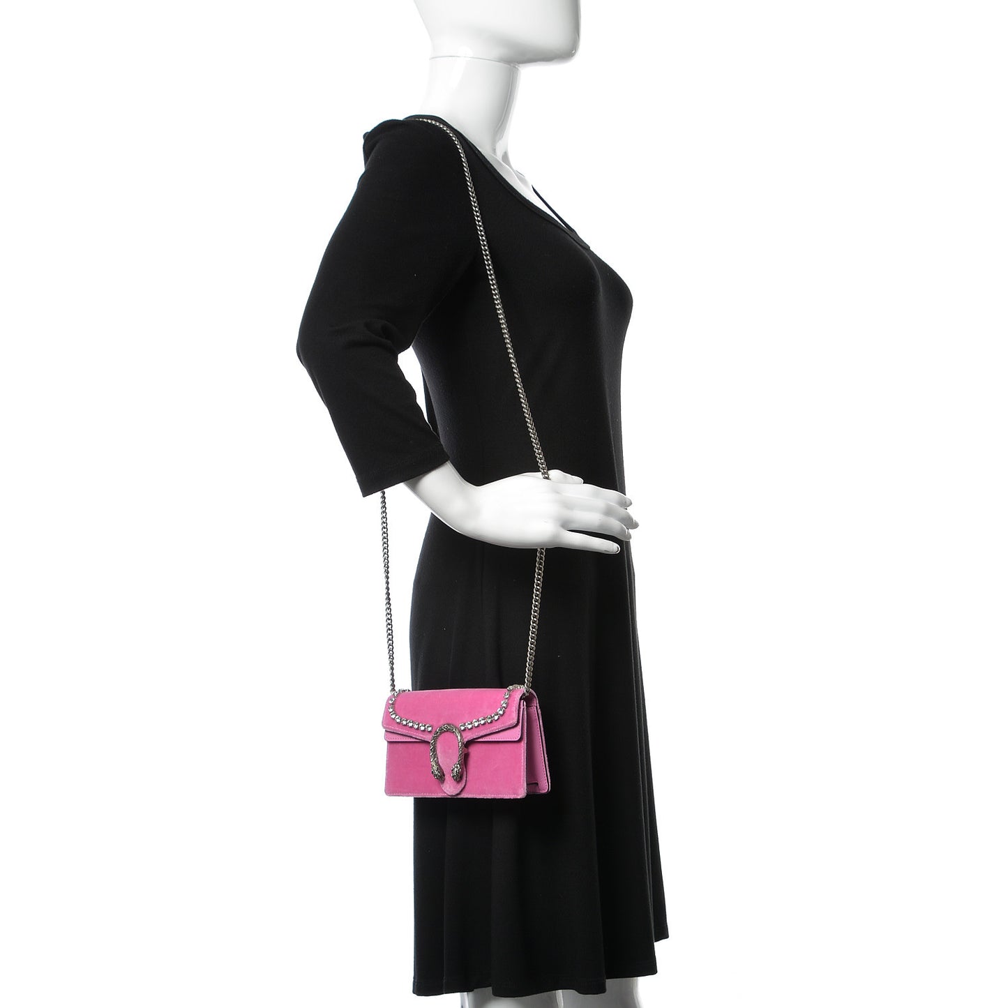 Velvet Crystal Super Mini Dionysus Shoulder Bag Malva