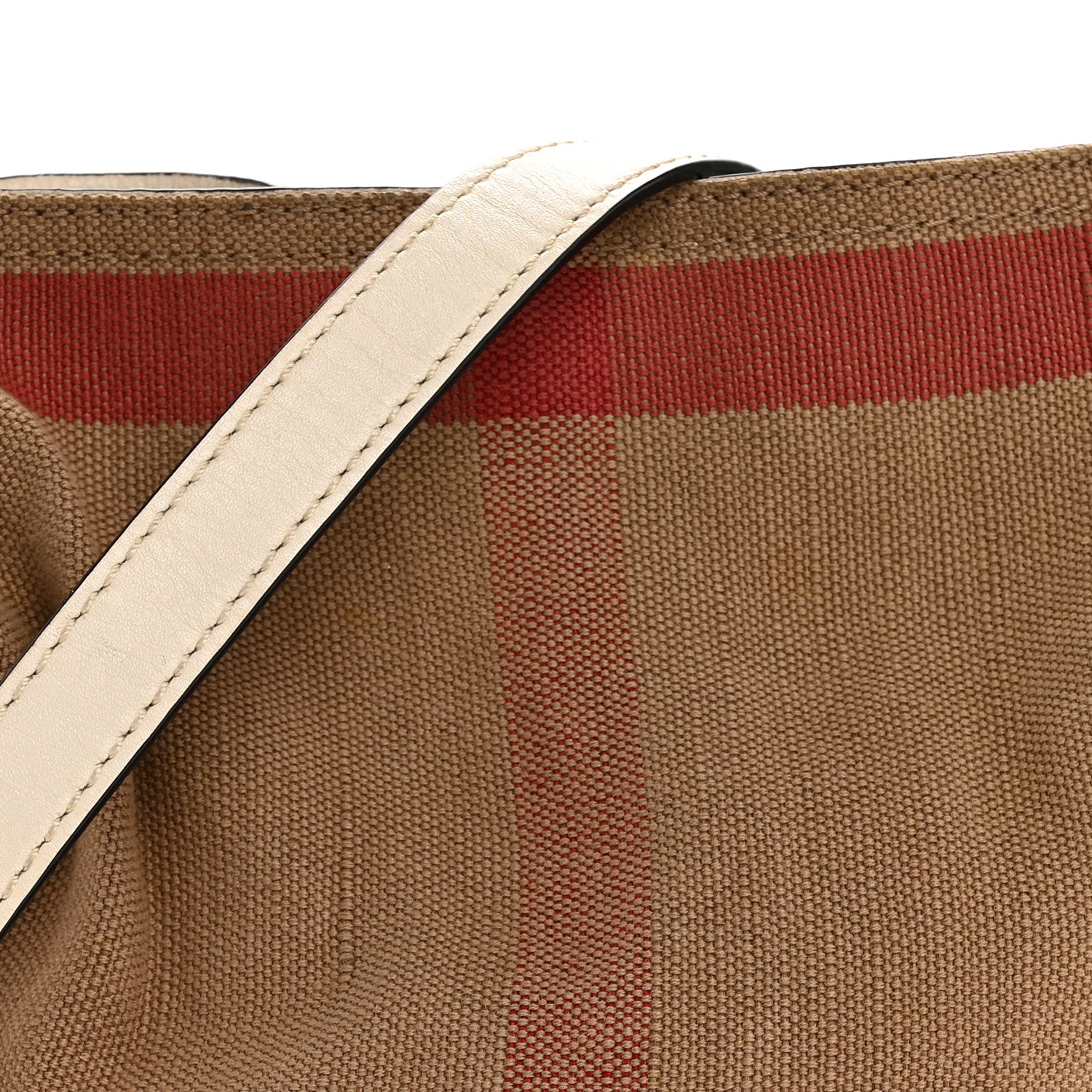 Burberry Canvas Mega Check Mini Ashby Tassel Crossbody  White 10 of 17