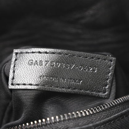 Saint Laurent Lambskin Quilted Toy Loulou Puffer Monogram Monochrome Chain Satchel Black 7 of 11