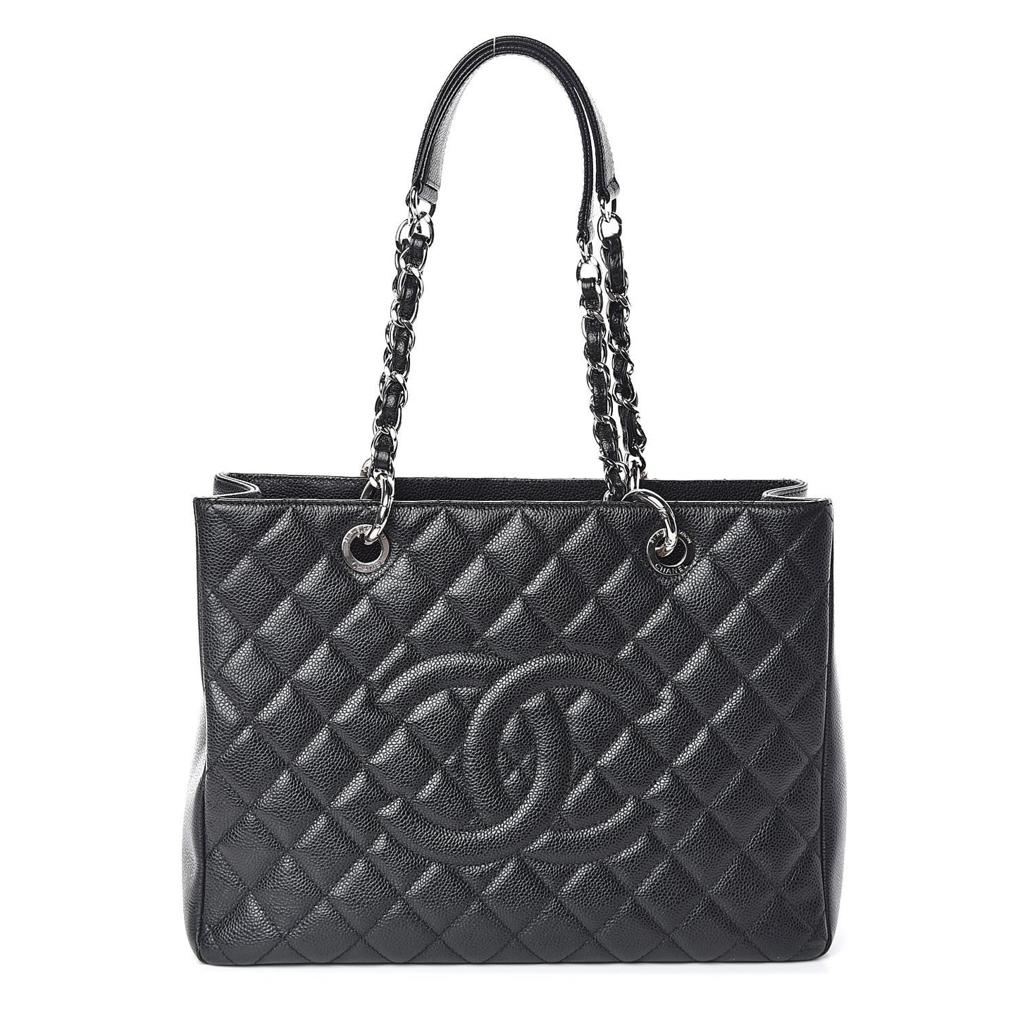 Caviar Quilted Grand Shopping Tote GST Black