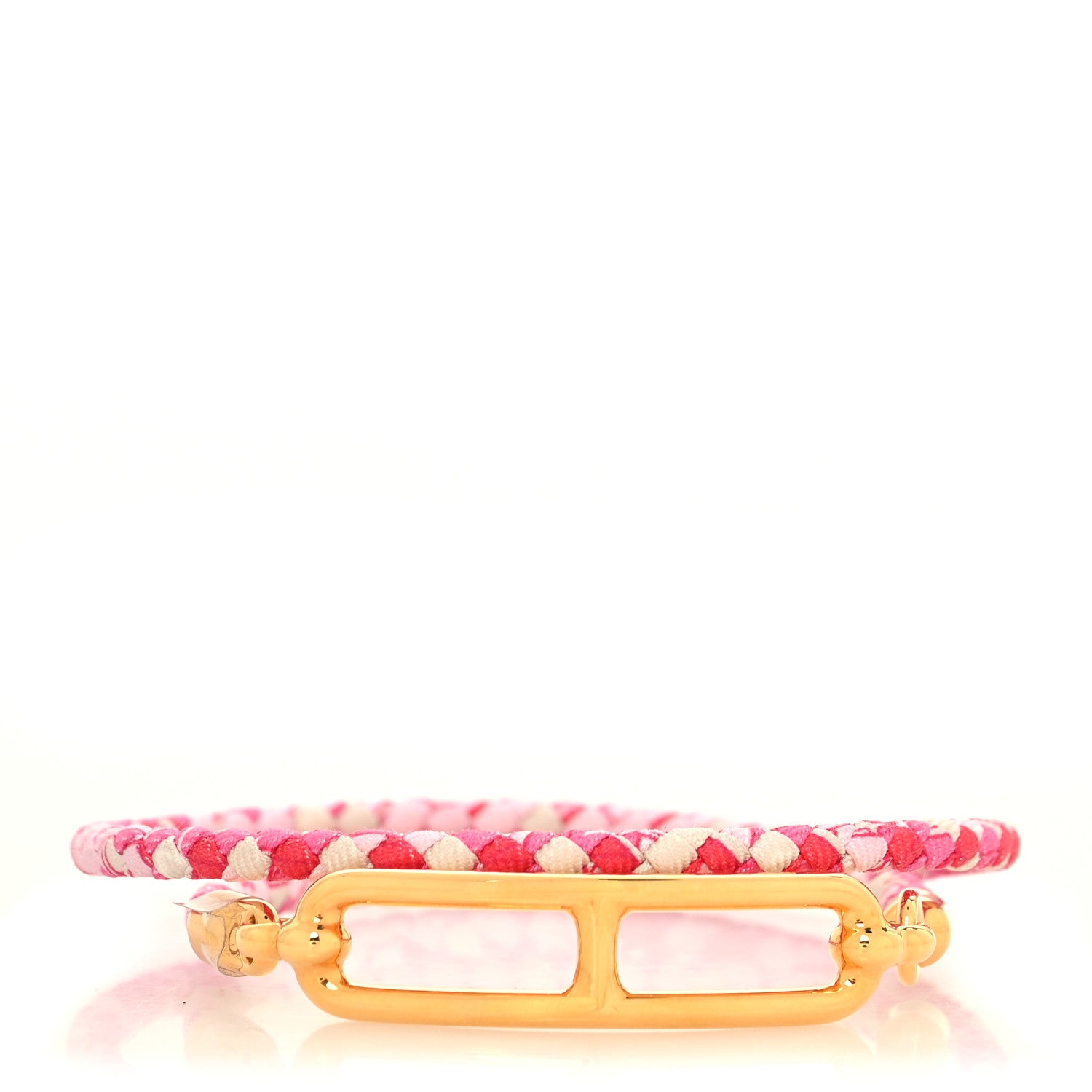 Hermes Silk Printed Astrologie Nouvelle Roulis Double Tour Bracelet T2 Pink 1 of 5