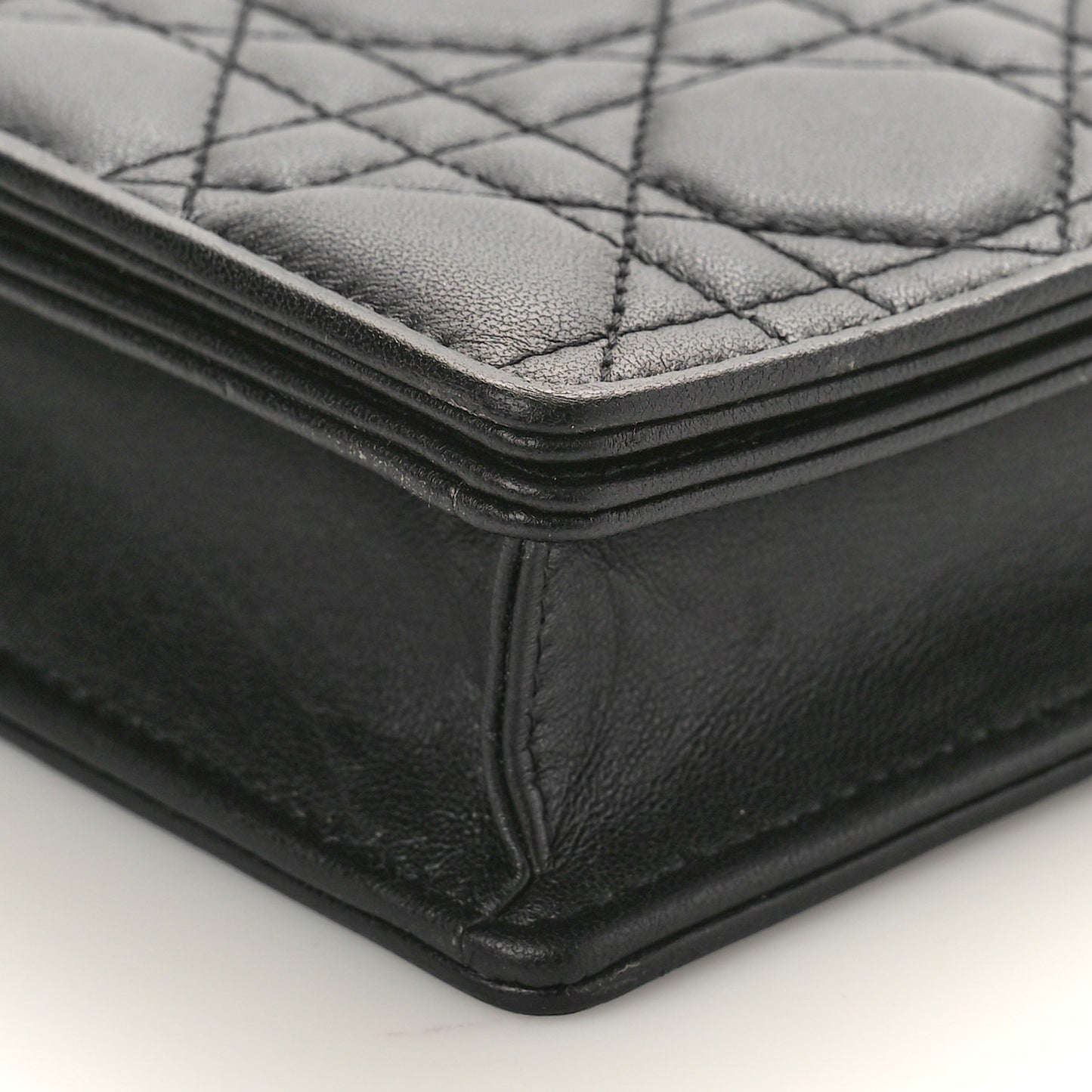 Lambskin Cannage Lady Dior Pouch Black