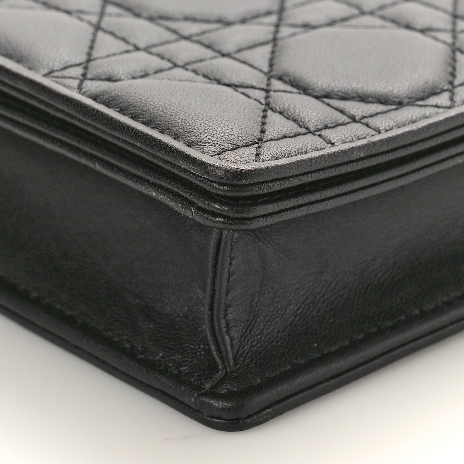 Christian Dior Lambskin Cannage Lady Dior Pouch Black 11 of 11