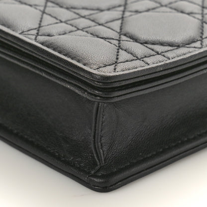 Christian Dior Lambskin Cannage Lady Dior Pouch Black 11 of 11