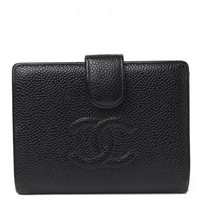 Chanel Caviar Timeless CC Compact French Wallet Black 1 of 9