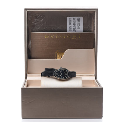 Bulgari Stainless Steel Lizard 20mm Serpenti Double Wrap Quartz Watch Black 6 of 6