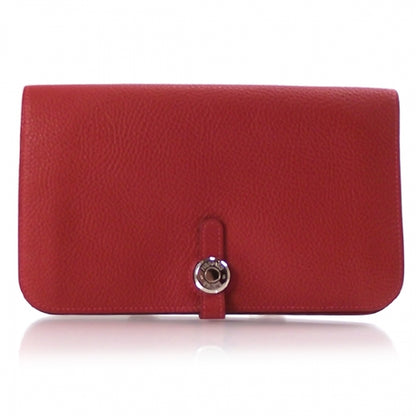Hermes Togo Dogon Compact Wallet Red 1 of 11