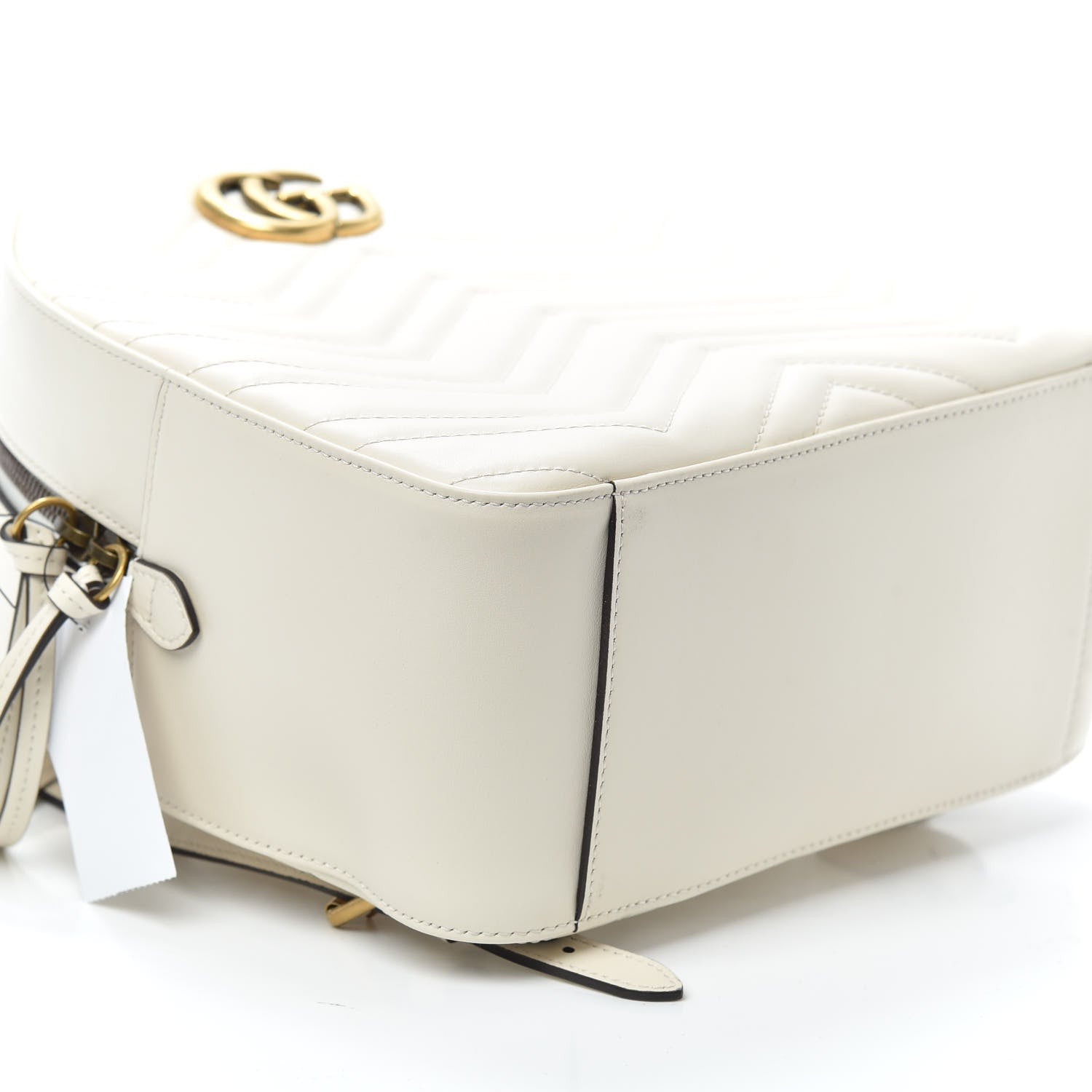 Gucci Calfskin Matelasse GG Marmont Dome Backpack White 8 of 9
