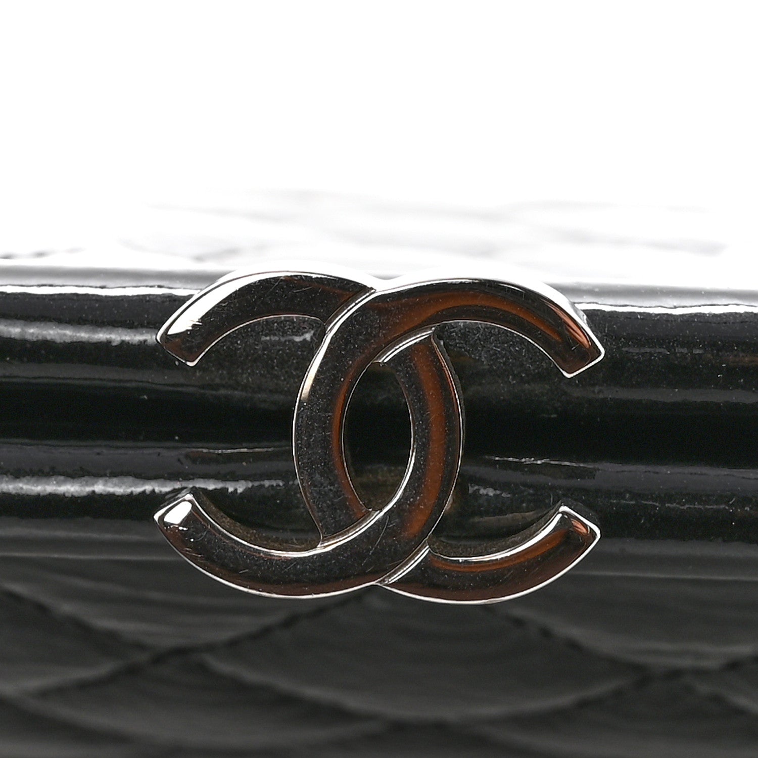 Chanel Distressed Patent Quilted Timeless Clutch Black 8 of 11