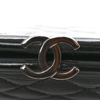 Chanel Distressed Patent Quilted Timeless Clutch Black 8 of 11