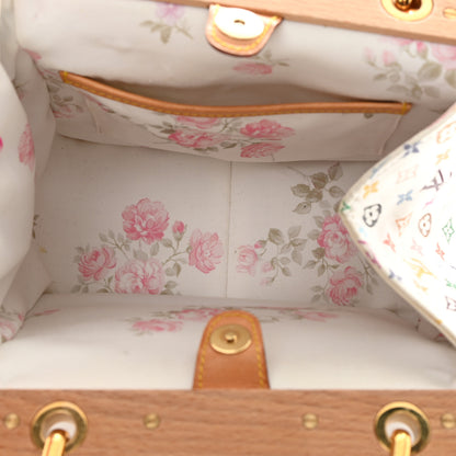 Louis Vuitton Silk Satin Monogram Multicolor Abelia White 5 of 14