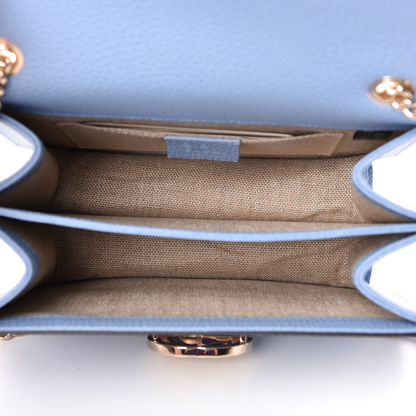 Dollar Calfskin Small Interlocking G Shoulder Bag Mineral Blue