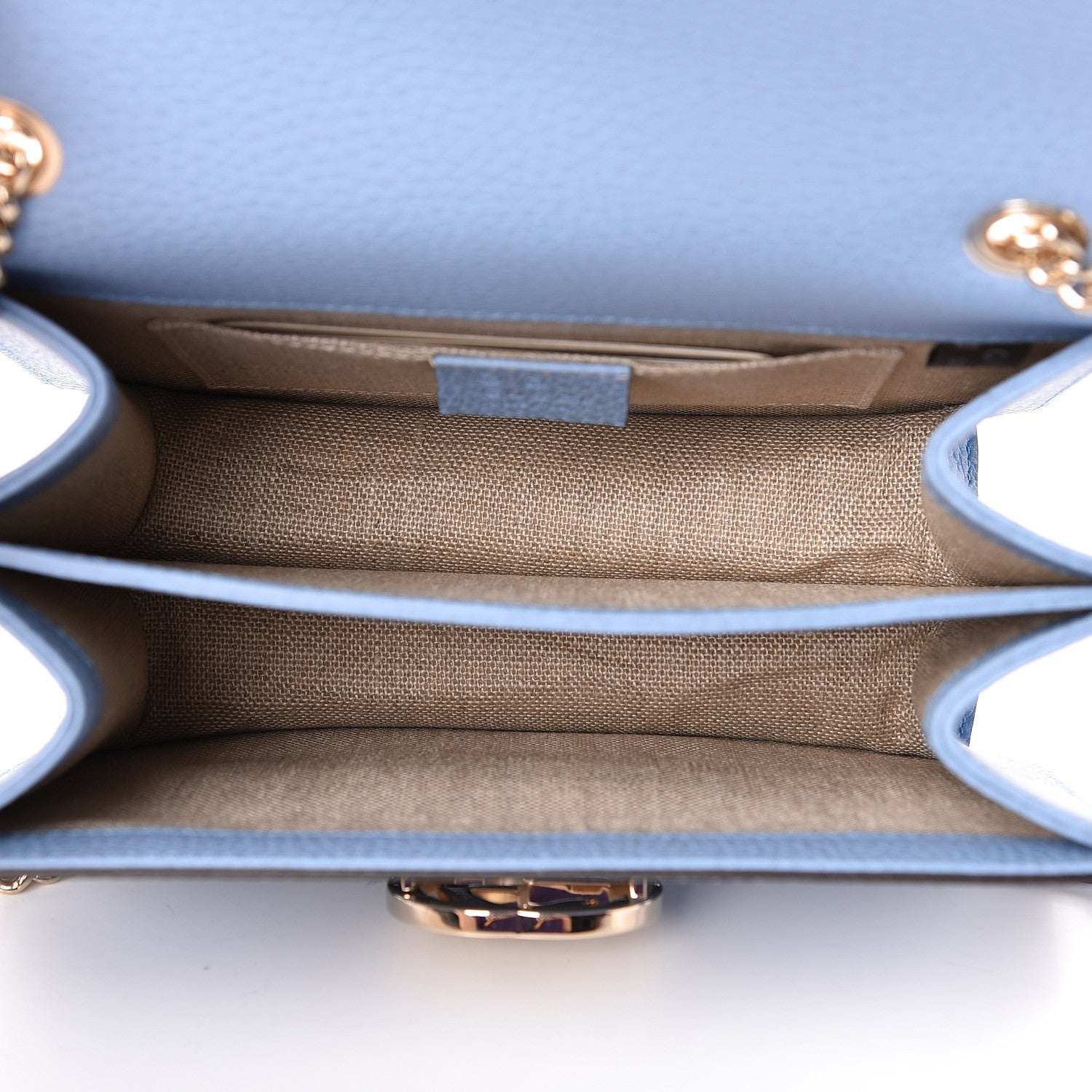 Gucci Dollar Calfskin Small Interlocking G Shoulder Bag Mineral Blue 5 of 10