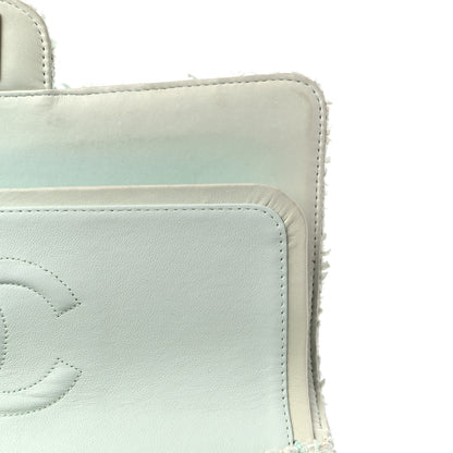 Chanel Tweed Quilted Medium Double Flap Light Turquoise 10 of 19