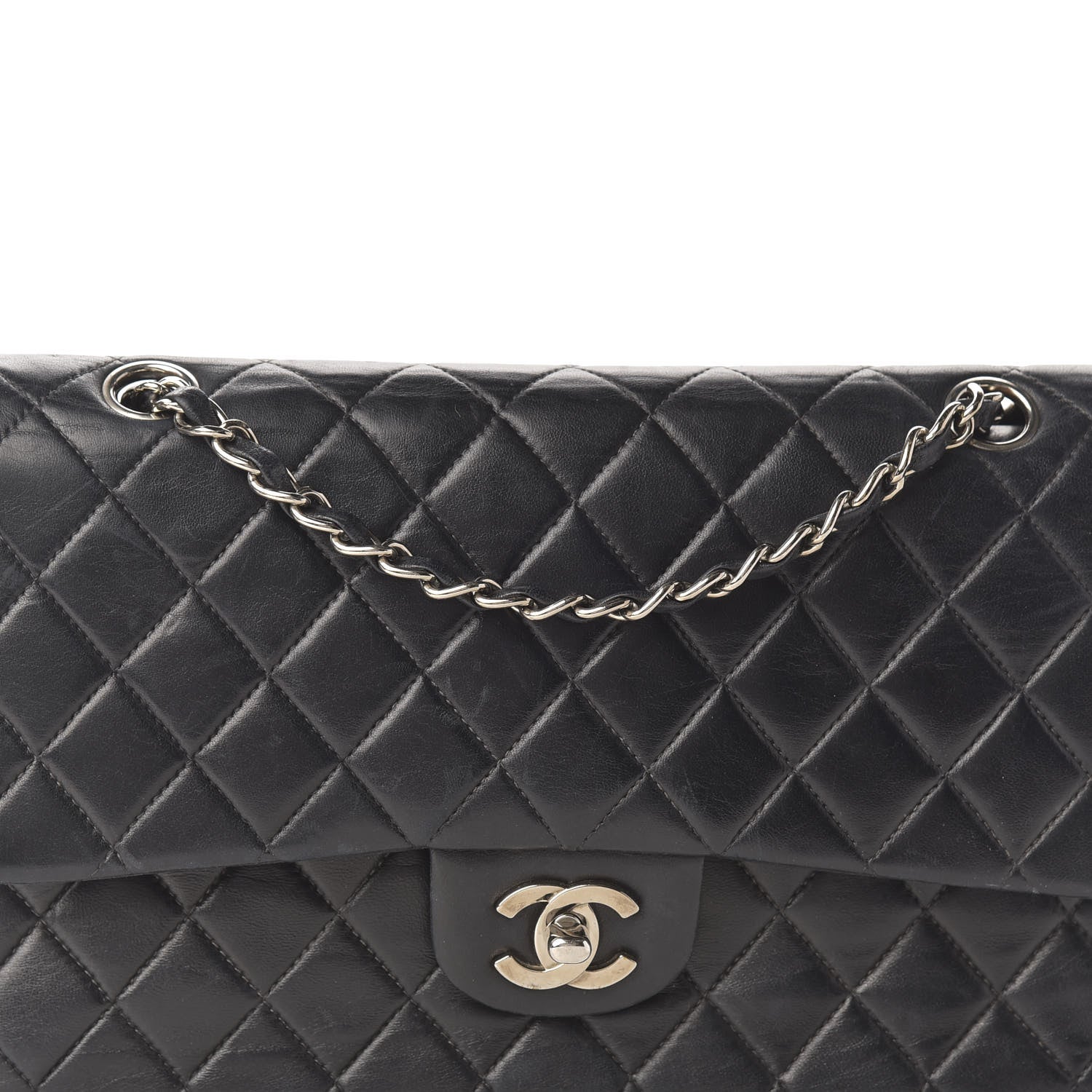 Chanel Lambskin Quilted Medium Double Flap Black 12 of 12