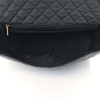 Chanel Metallized Calfskin Quilted Small XXL Travel Flap Bag Black 5 of 9