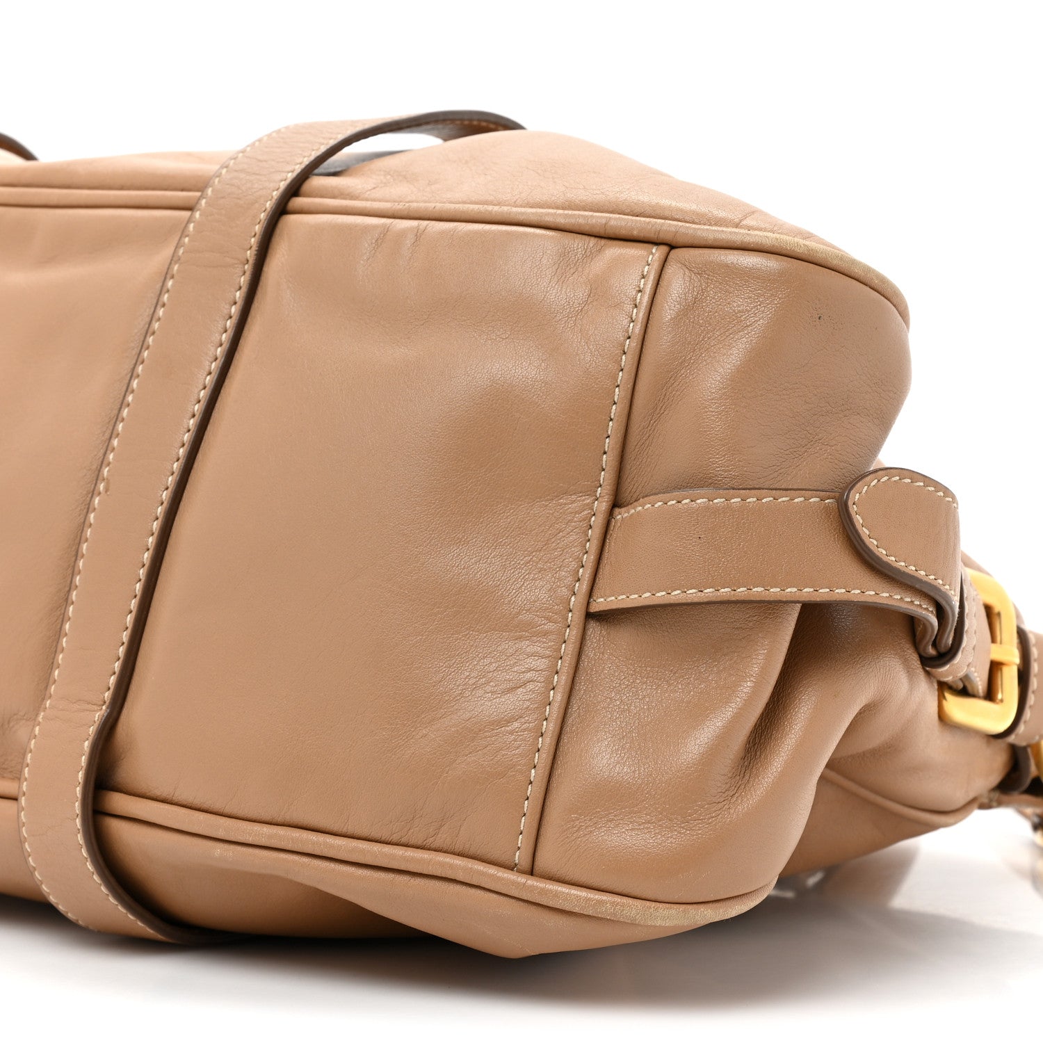 Prada Soft Calfskin Shopping Satchel Sabbia 7 of 16
