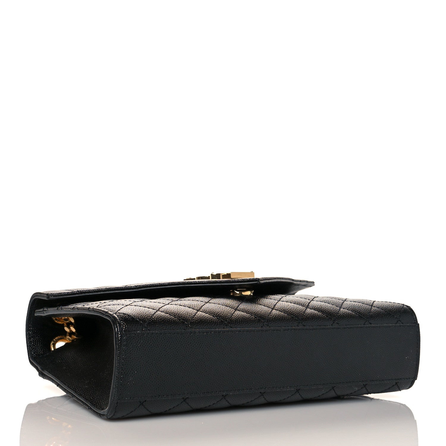 Saint Laurent Grain De Poudre Textured Mixed Matelasse Triquilt Medium Monogram Satchel Black 4 of 11