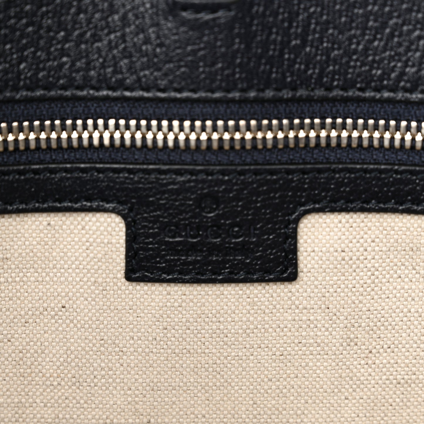 GG Supreme Monogram Textured Dollar Calfskin Web Medium Retro Interlocking G Tote Bag Beige Blue