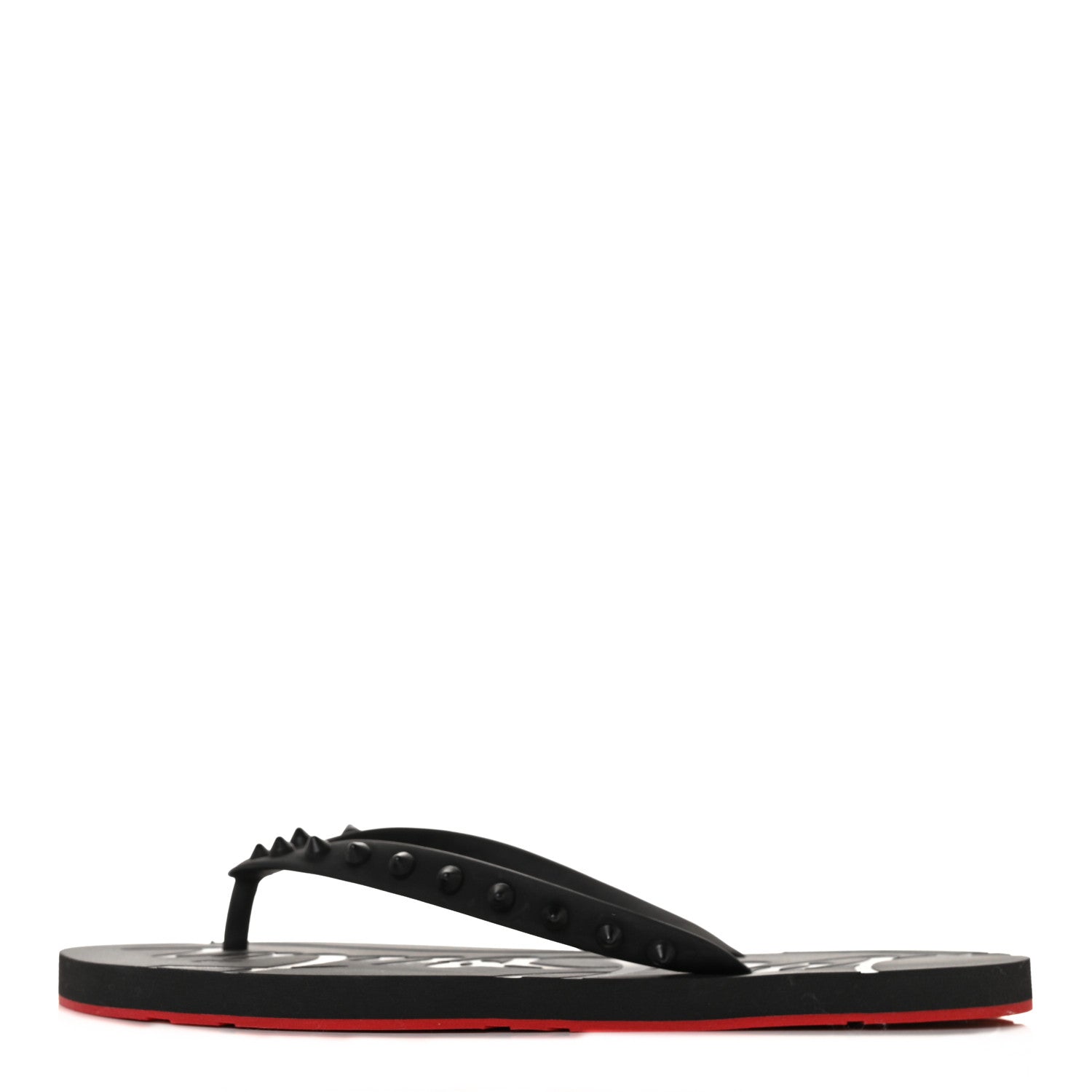 Christian Louboutin Rubber Spike Loubi Donna Flip Flop 40 Black 1 of 6