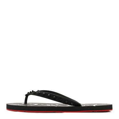 Christian Louboutin Rubber Spike Loubi Donna Flip Flop 40 Black 1 of 6