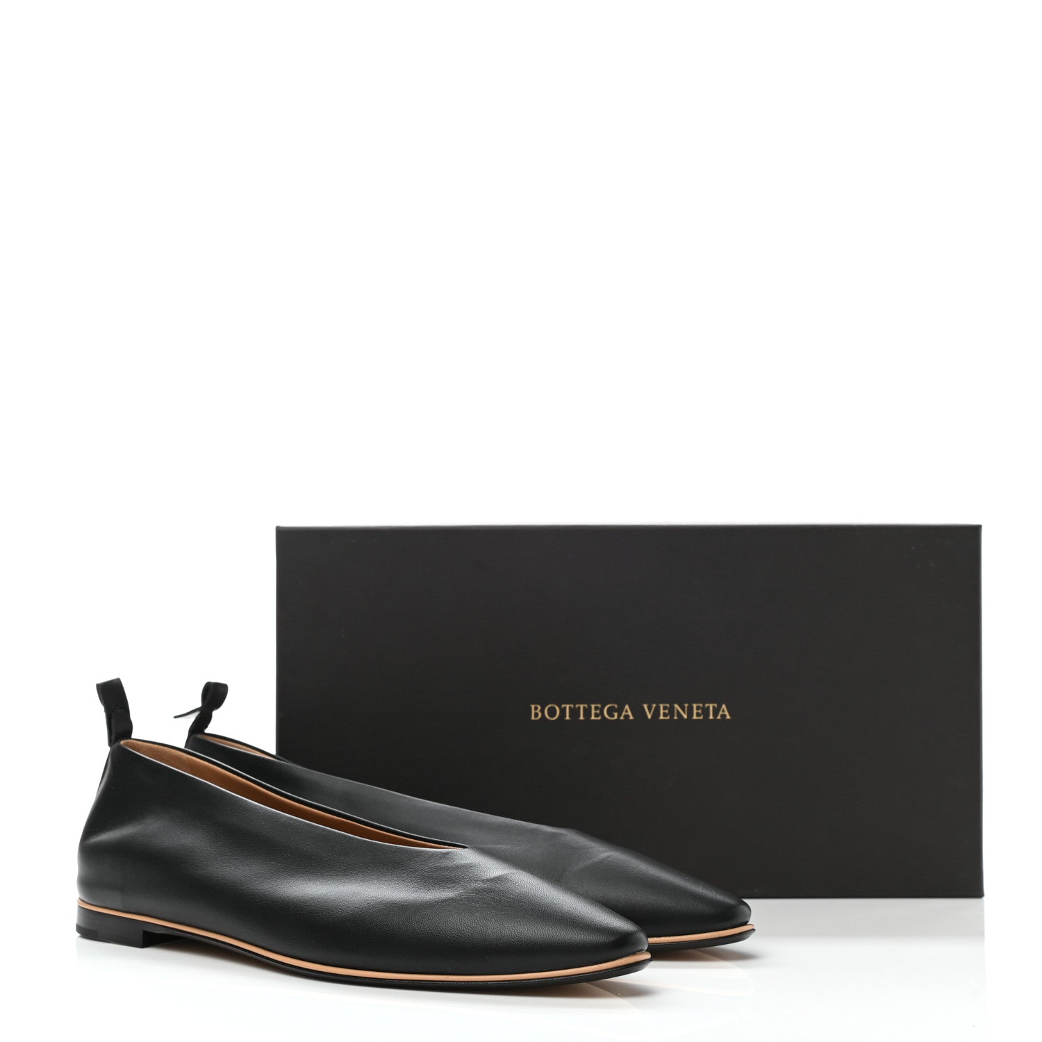 Bottega Veneta Nappa Almond Flats 38 Black 8 of 8