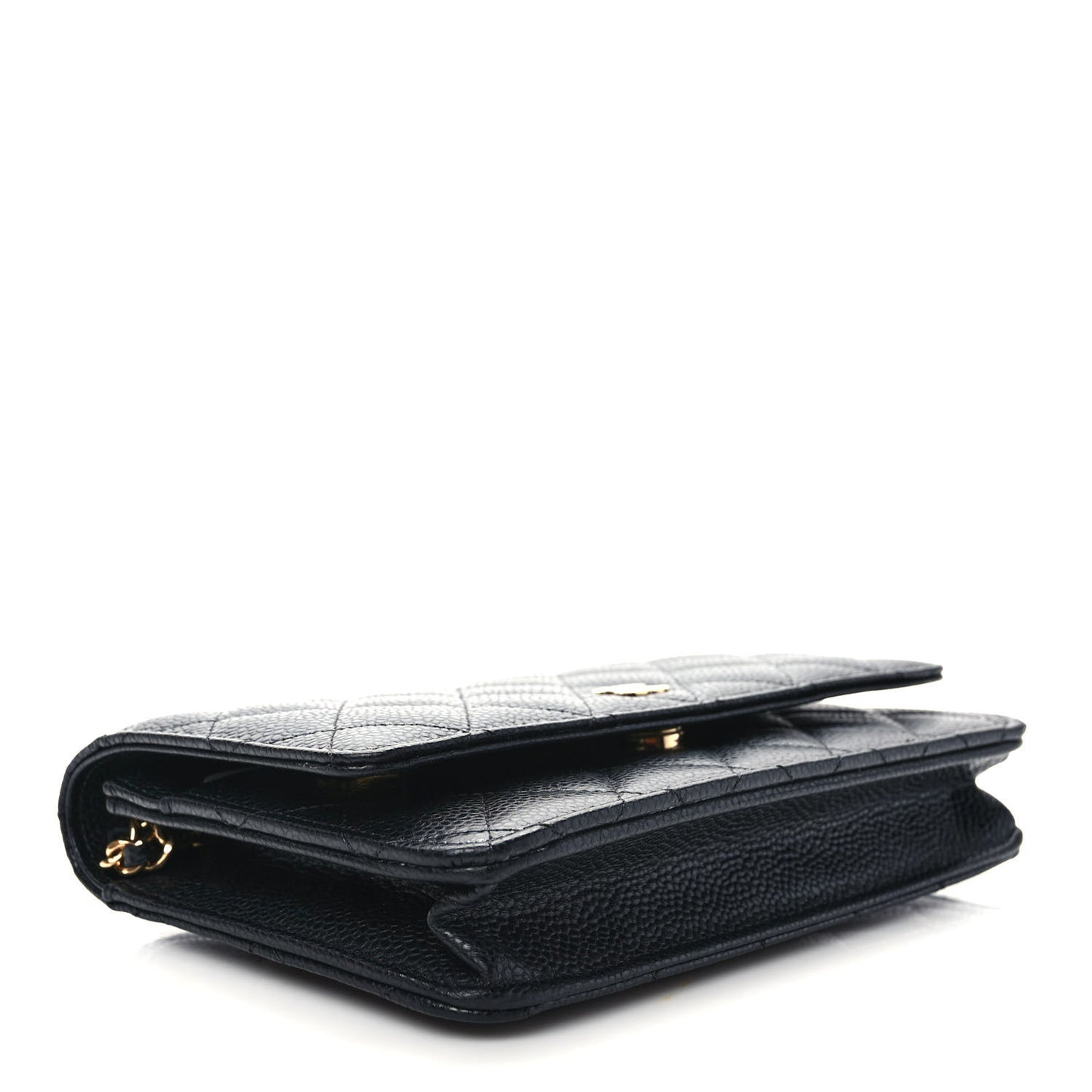 Caviar Quilted Wallet on Chain WOC Black