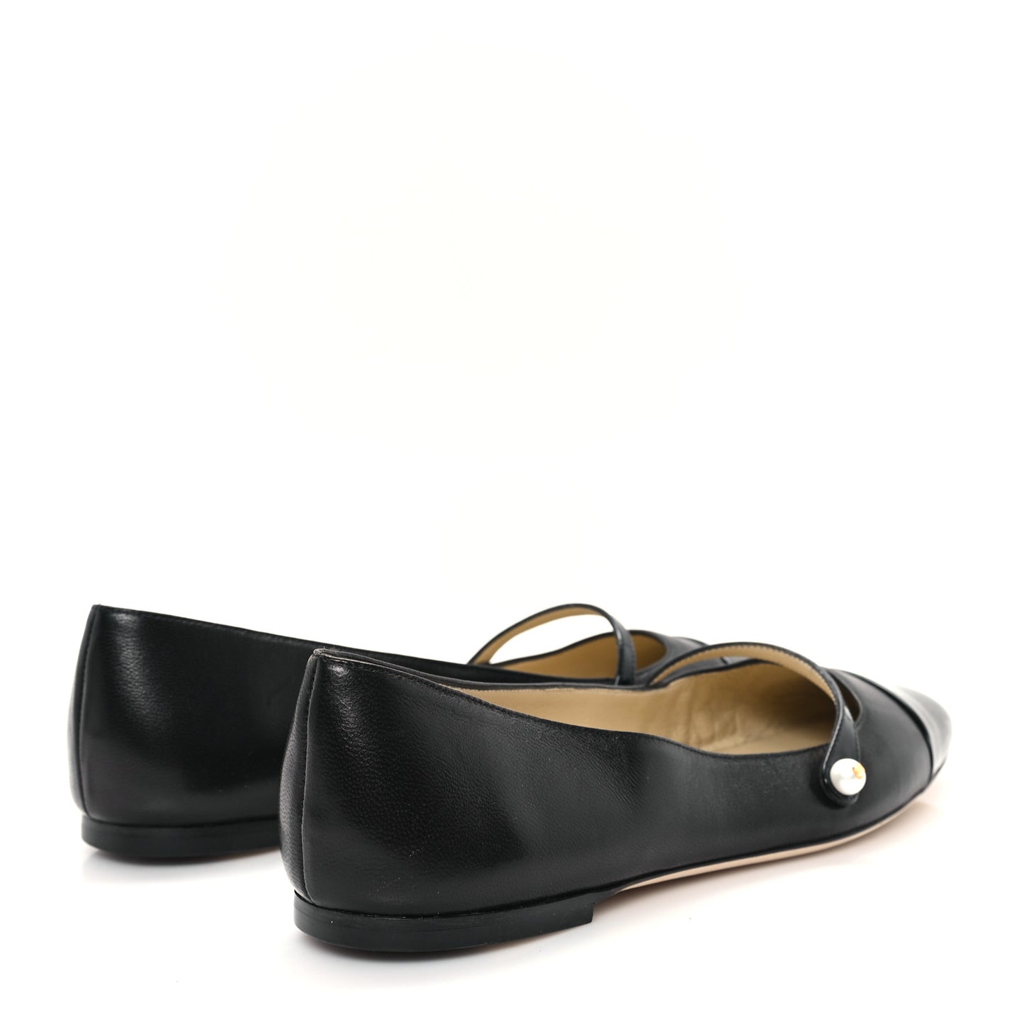 Lambskin Patent Elisa Mary Jane Flats 40 Black