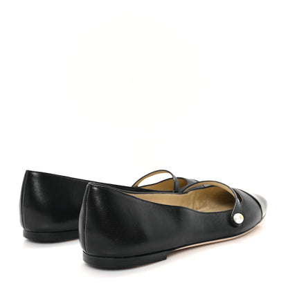Jimmy Choo Lambskin Patent Elisa Mary Jane Flats 40 Black 5 of 8