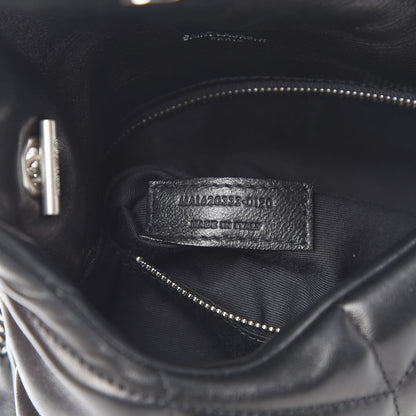 Saint Laurent Lambskin Quilted Toy Loulou Puffer Monogram Chain Satchel Black 7 of 11