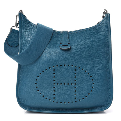 Hermes Taurillon Clemence Evelyne III PM Bleu Izmir 1 of 10