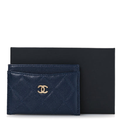 Chanel Caviar Quilted Card Holder Navy 10 of 10