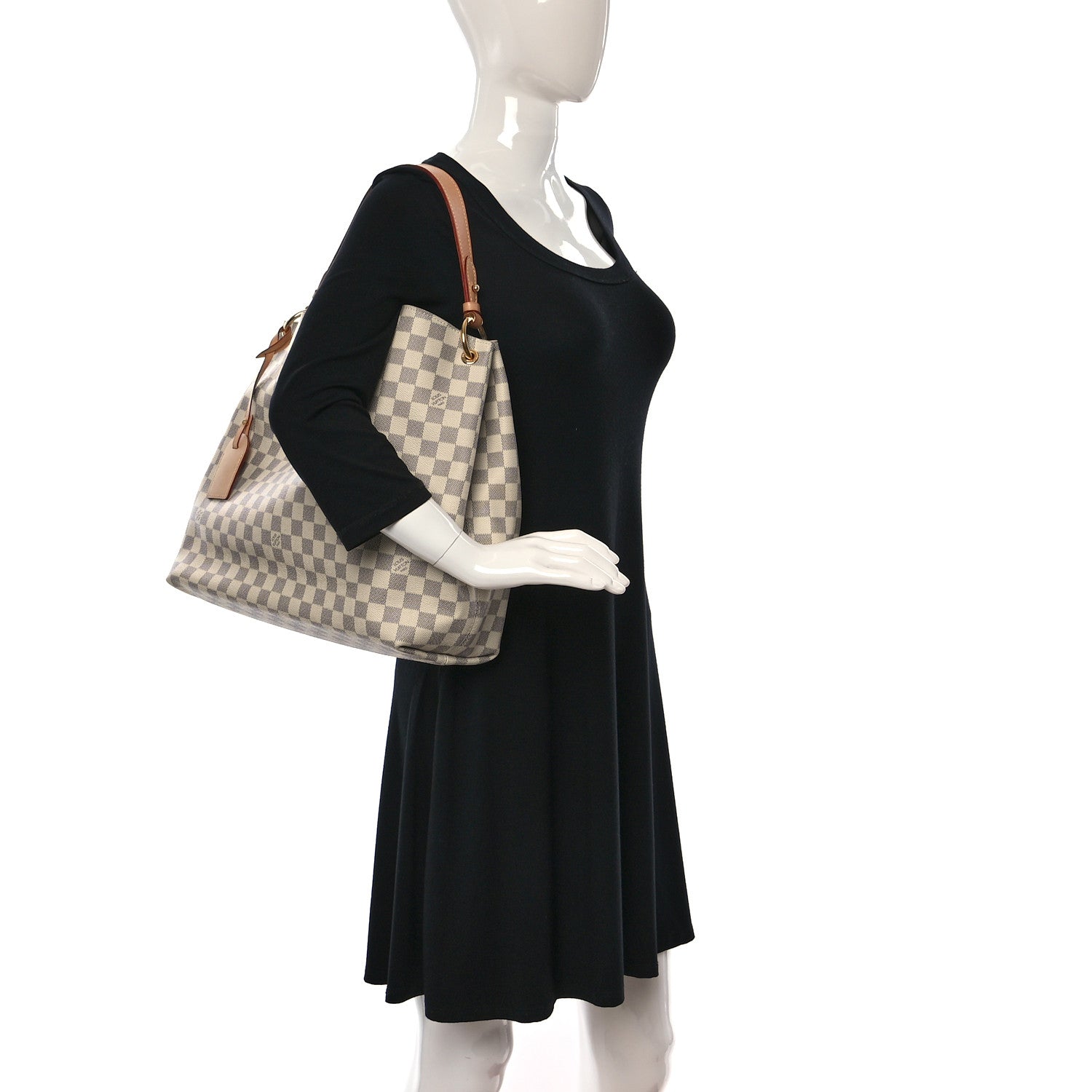 Louis Vuitton Damier Azur Graceful MM Rose Ballerine 2 of 15