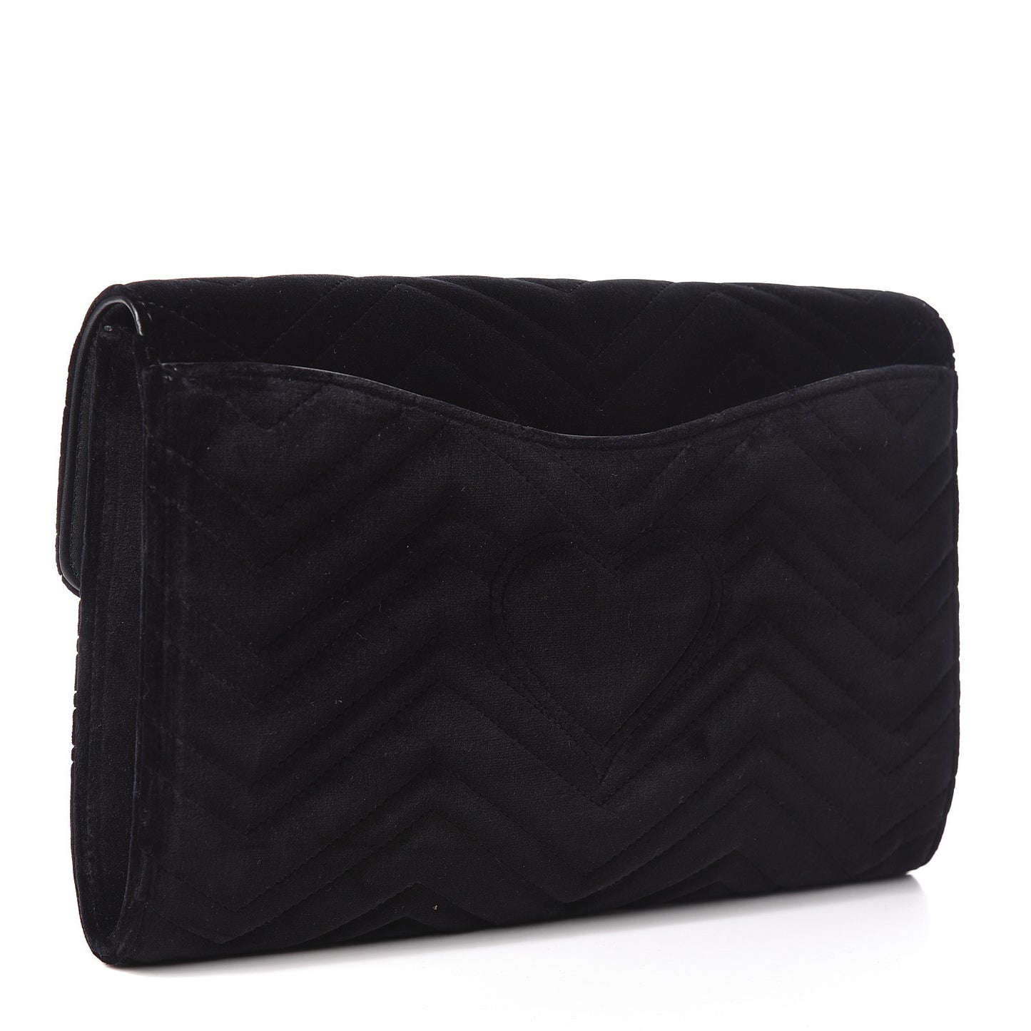Velvet Matelasse GG Marmont Clutch Black