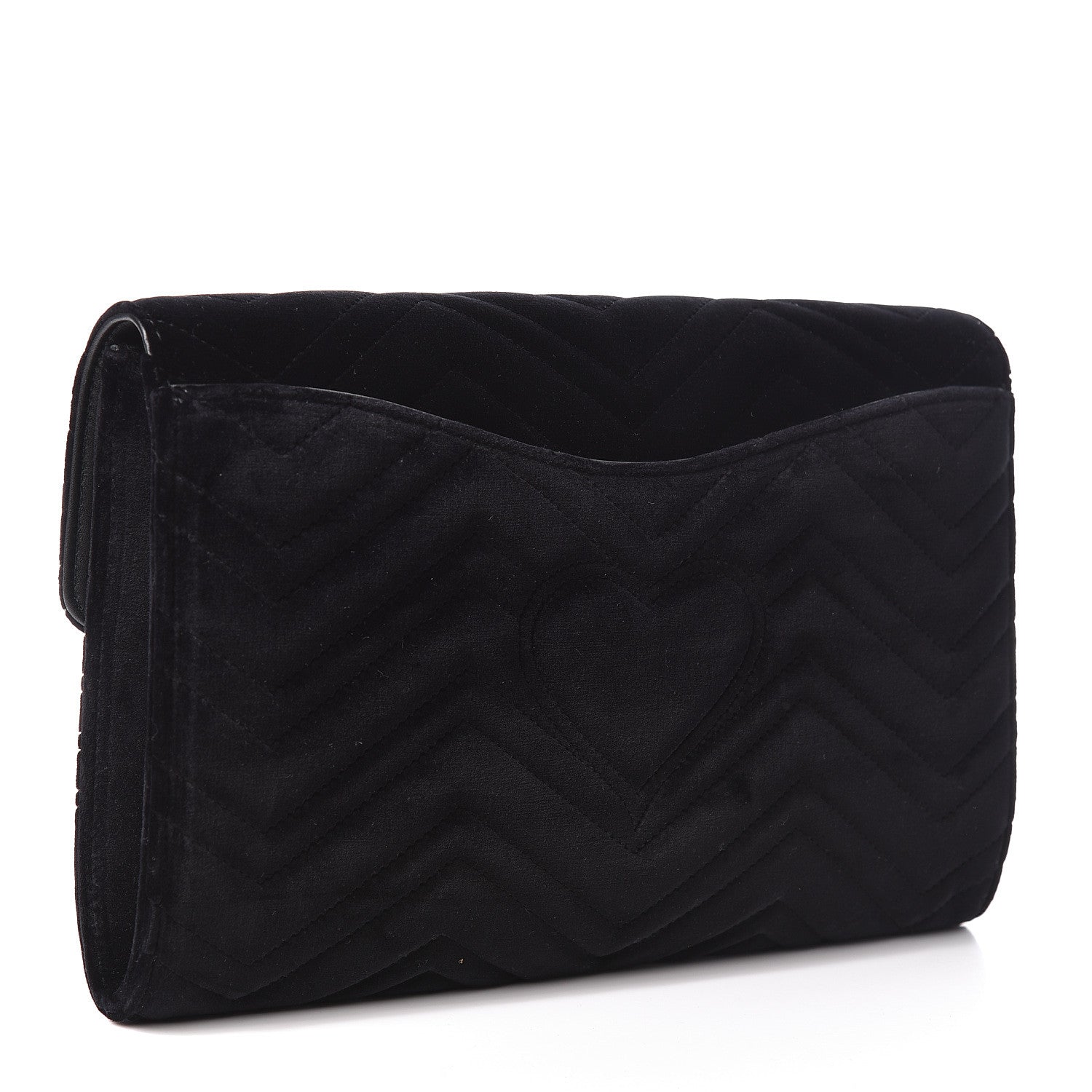 Gucci Velvet Matelasse GG Marmont Clutch Black 3 of 8