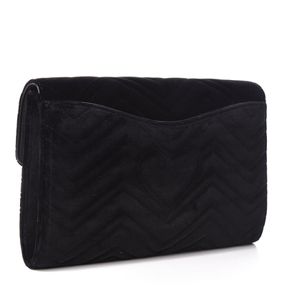 Gucci Velvet Matelasse GG Marmont Clutch Black 3 of 8